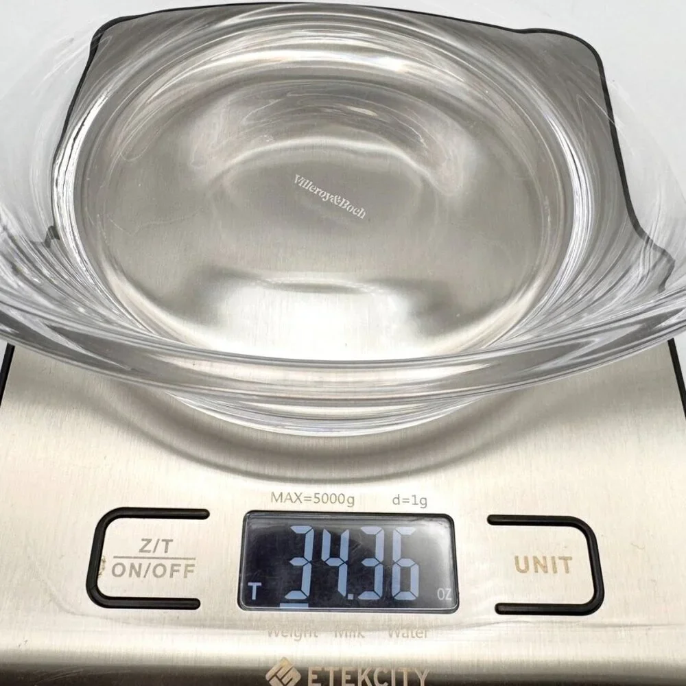 Villeroy Boch Wave Salad Bowl 7” Clear Crystal Contemporary Minimalist Dining